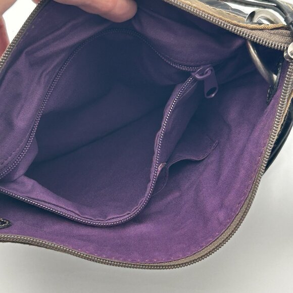 VTG FOSSIL Key-Per ZB4422 Quilted Floral Crossbody Bag Canvas Trim 10" - Picture 7 of 16